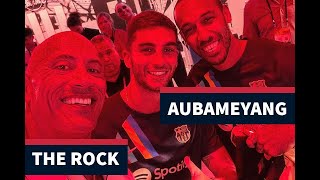 The Rock attends Barcelona's friendly