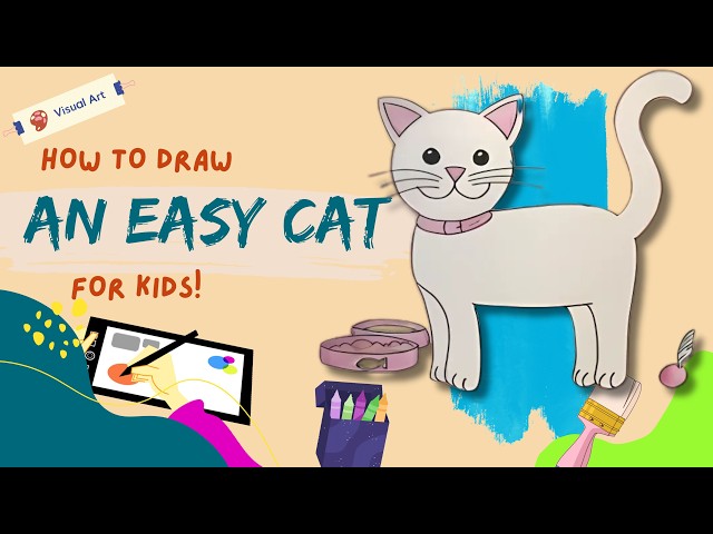 How to draw a easy cat for kids