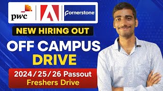 Mass Hiring 2026 🔥 PwC | Adobe | Cornerstone Off Campus Drive | Freshers Jobs