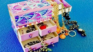 DIY: Как сделать шкатулку 💙 Шкатулка своими руками 💙 Органайзер для бижутерии.