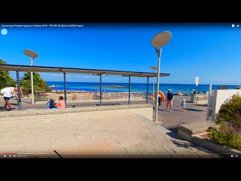 Fig tree bay beach Protaras Cyprus in October 2019 - VR UHD 5k 360 by GoPRO Fusion
