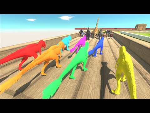 Trying to escape from Neon Yutyrannus Pack - Animal Revolt Battle Simulator