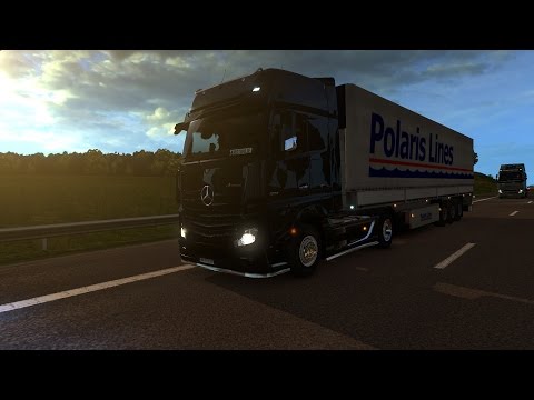 Euro Truck Simulator 2 - Mercedes Actros MP4 delivering Guard Rails from Göteborg to Malmö