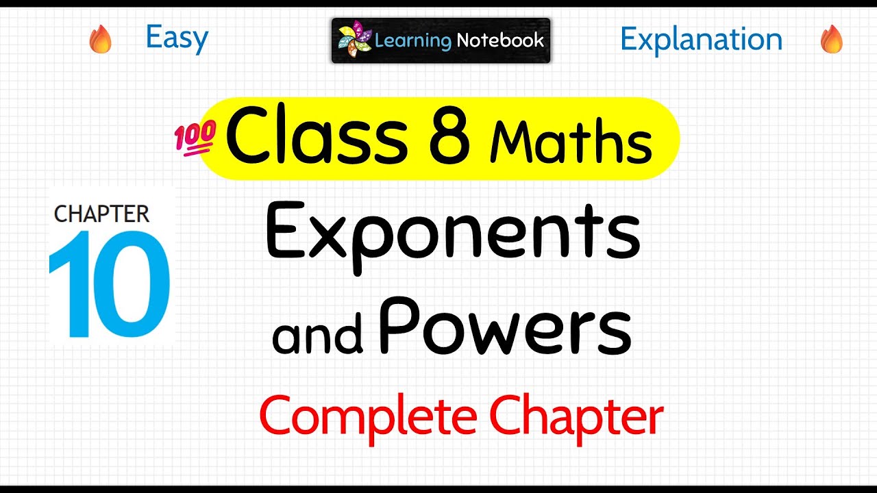 Class 8 maths Exponents and Powers | Class 8 maths chapter 10 exponents and powers