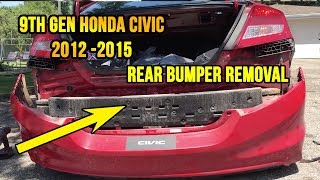 2012 2013 2014 2015 9th Gen Honda Civic Base Model & Si - How to Remove Rear Bumper Install Replace