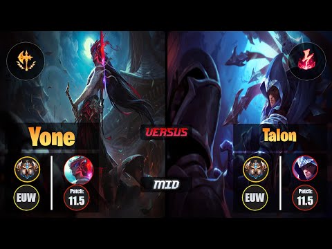 Challenger YONE [Conqueror] (Mid) VS  TALON - Challenger EUW Patch 11.5