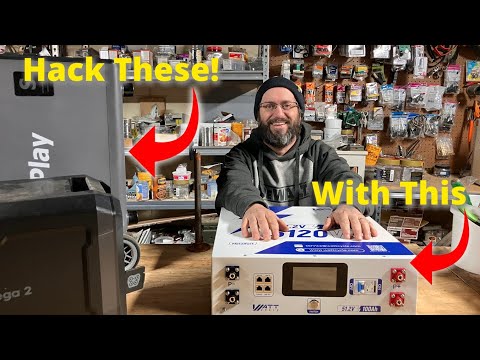 Hack The Capacity of a Portable Power Station Solar Generator w/ a 48v WattCycle Rack Mount Battery