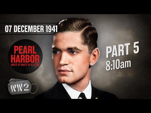 E.05 - Burning Ships - Pearl Harbor - WW2 - 120 E - December 7, 1941
