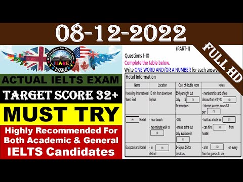 IELTS Listening Actual Test 2022 with Answers | NEW IELTS LISTENING TEST 2022 | 08.12.2022