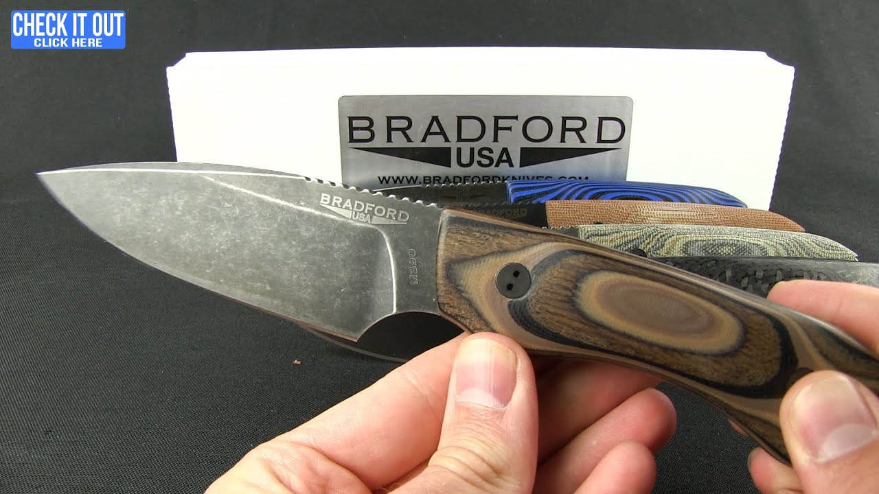 Bradford Knives Guardian4 Knife G-Wood (Sabre/M390/Stonewash)