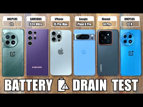 ONEPLUS 12 vs iPhone 15 Pro Max / Samsung S24 Ultra / Pixel 8 Pro / Xiaomi 14 - BATTERY DRAIN TEST