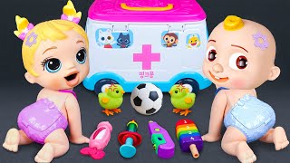 68 Minutes Satisfying with Unboxing Pinkfong Ambulance Toys, Pinkfong First Aid Toy Collection ASMR