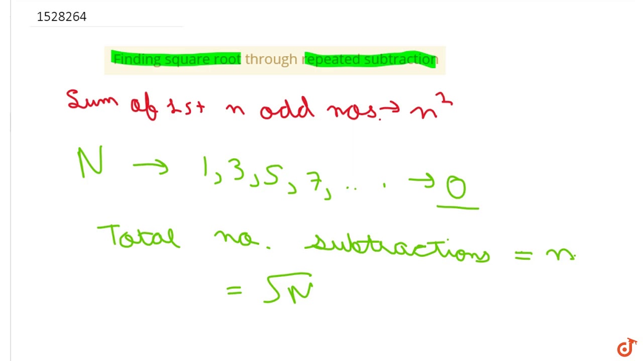 Finding square root through repeated subtraction
