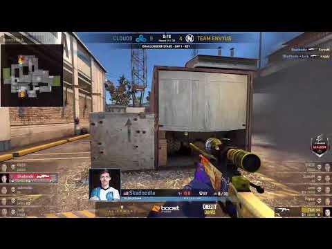 C9 Skadoodle 1v3 clutch (vs Team EnVyUs Cache ELEAGUE Major 2018 Qualifier Day1)