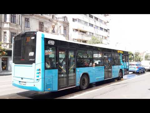 Activitate STB - RATB în stația PIATA ROMANA linia 133,168,381 etc (CENTRU BUCURESTI 2019)