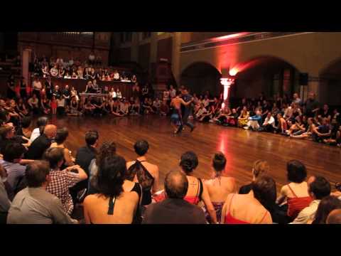  Mariano Frumboli  and  Juana Sepulveda  are  dancing  to  a  nontraditional song  at  Festivalito Tango Primavera  in  2014