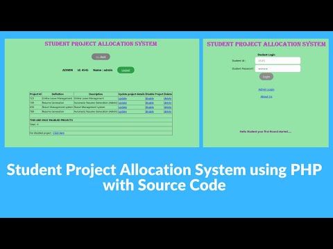 Student Project Allocation System PHP MySQL | Projectworlds