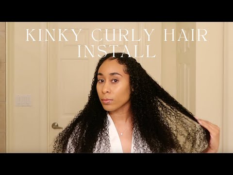 KINKY CURLY HAIR SEW IN WITH LEAVE OUT FT ISEE...