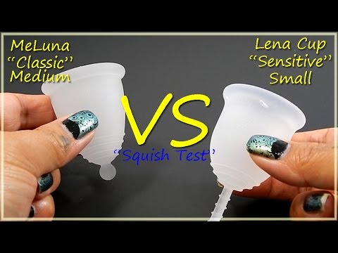 MeLuna Classic Med vs Lena Cup Sensitive Sm "Squish Test" - Menstrual Cups