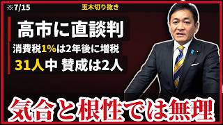 玉木雄一郎『気合と根性では乗り切れない』党首討論で高市総理の“消費税1%案”を追及…2年後に中間層は“増税”・国民会議は賛成わずか2人【7/15党首討論後会見】