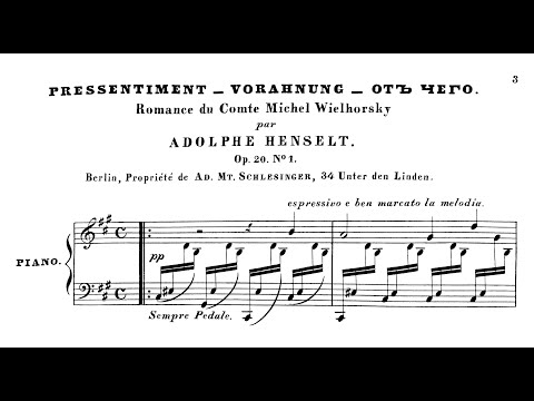 Adolf von Henselt - Pressentiment, Op.20 No.1