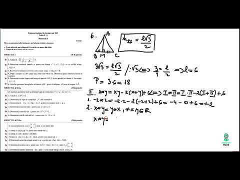 Bac la mate 2021 Testul 1 de antrenament Pedagogic