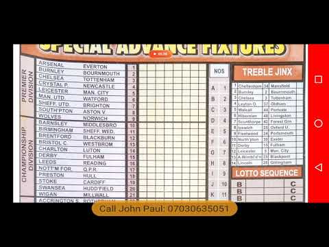 Week 33, 2020 Three Fixed Banker Draws from Special Advance Fixtures