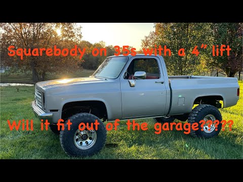 Squarebody on 35s with a 4” Rough country lift. Getting the tires and wheels mounted up.