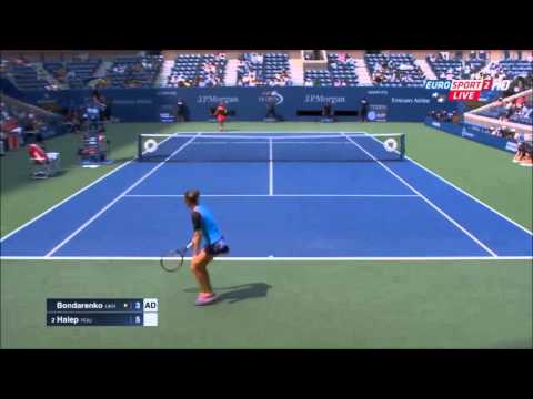 Simona Halep  vs Kateryna Bondarenko US Open 2015
