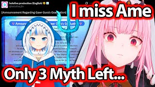 Calli Got Emotional Talking About Gura's Graduation 【Hololive EN Mori Calliope】