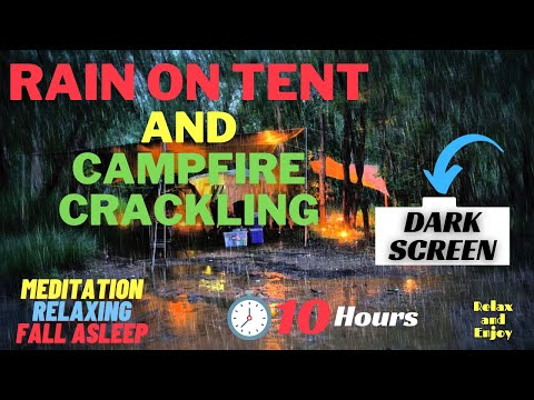 ⛺ Rain on Tent and Campfire Crackling Near the River | Meditation | Deep Sleep | Relaxing Sounds 🌧️