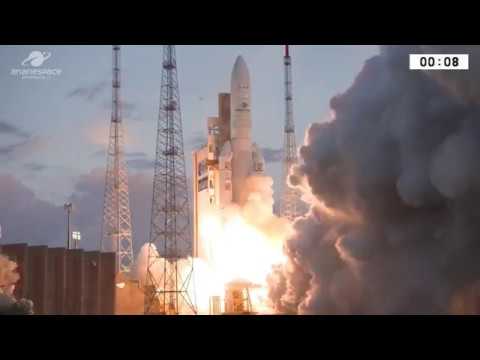 Launch of Arianespace Ariane-V VA-248 carrying the T-16 & EUTELSAT-7C sats from Kourou June 20, 2019