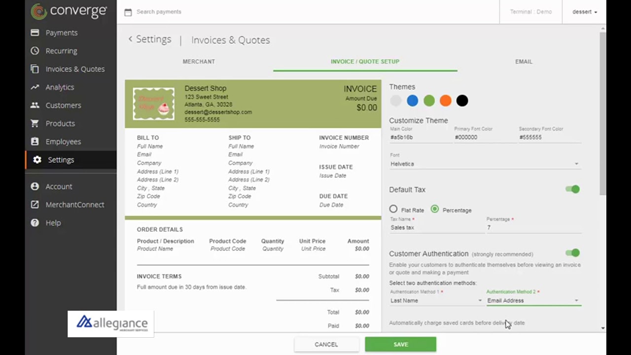 Converge Online Set-up