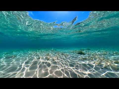 Sand beach, underwater. Aktau, Kazakhstan.
