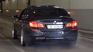 BEST of BMW M5 F10 Twin Turbo V8 Exhaust Sounds - iPE, Akrapovic &amp; More!