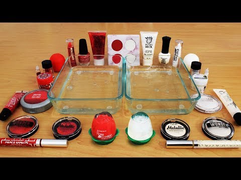 Mixing Makeup Eyeshadow Into Slime ! Red vs White Special Series Part 15 Satisfying Slime Video Video