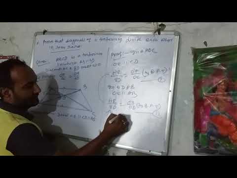 Digonals of Trapezium divide each other in same ratio class 10
