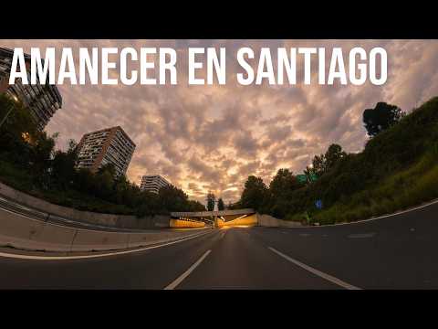Amanecer en Santiago: De Huechuraba a Las Condes vía Túnel San Cristóbal | 4K Drive