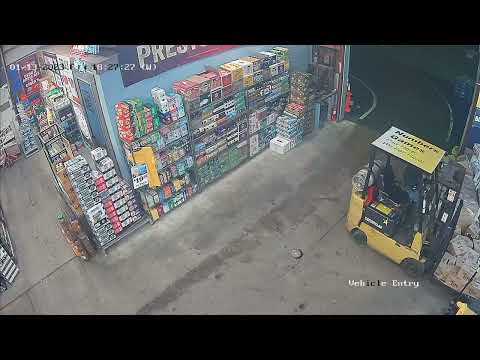 Forklift fail. Beer down.