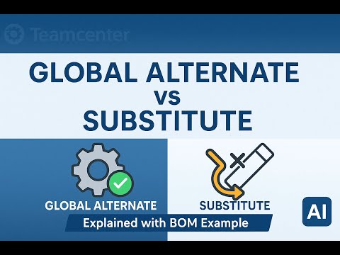 Global Alternate vs Substitute in Teamcenter |  BOM | What Are Global Alternates & Substitutes?
