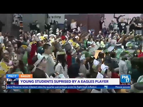 WPHL 17 - Eagles Britain Covey Surprises Students at Pep Rally: A String Theory Charter School