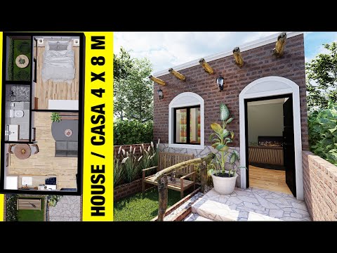 Small House Design 4 x 8 meters ( 32 sqm ) Casa - 32 m2