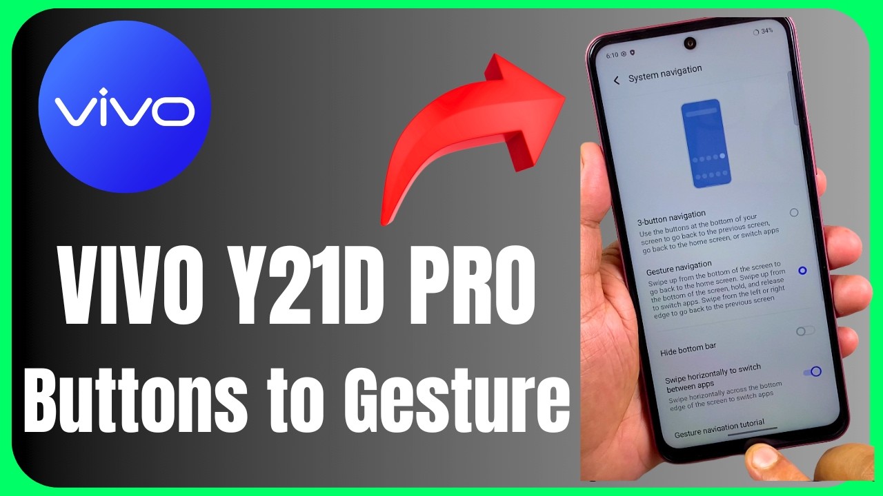 📱 Vivo Y21D Buttons to Gesture Navigation 😱 | Enable Full Screen Gestures! 🔥