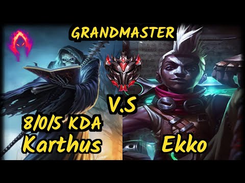 DA Stefan (KARTHUS) vs EKKO - 8/0/5 KDA JUNGLE GAMEPLAY - EUW Ranked GRANDMASTER