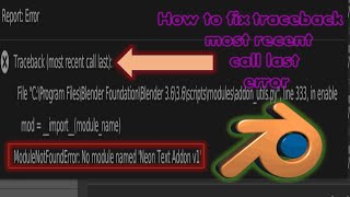 How to fix traceback  most recent call last  error 🛠️ | No Module Name Found : Error Fix It🚀