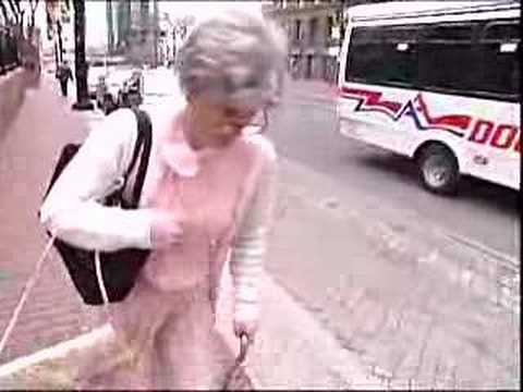 Erika disguised as an old lady!