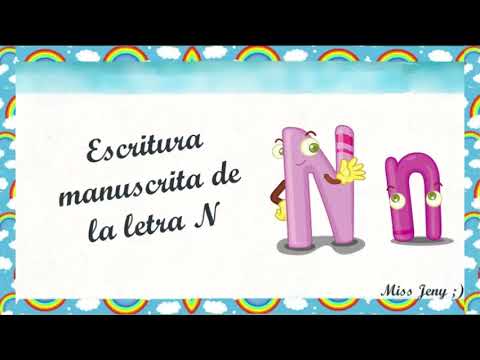 Escritura de la letra n manuscrita