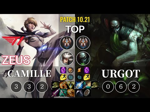 T1 Zeus Camille vs Urgot Top - KR Patch 10.21