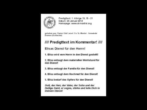 20.01.13 - Elias Dienst für den Herrn!