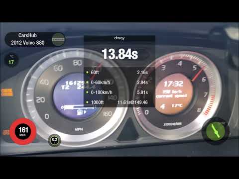 Volvo S80 T6 3.0T (304HP) - Acceleration 0 - 60 MPH (DRAGY)